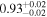 ${0.93}_{-0.02}^{+0.02}$