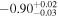$-{0.90}_{-0.03}^{+0.02}$