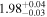 ${1.98}_{-0.03}^{+0.04}$
