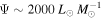 ${\rm{\Psi }}\sim 2000\,{L}_{\odot }\,{M}_{\odot }^{-1}$