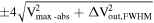 $\pm 4\sqrt{{{\rm{V}}}_{\max \mbox{-} \mathrm{abs}}^{2}+{\rm{\Delta }}{{\rm{V}}}_{\mathrm{out},\mathrm{FWHM}}^{2}}$