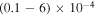 $(0.1-6)\times {10}^{-4}$
