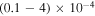 $(0.1-4)\times {10}^{-4}$