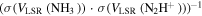${(\sigma ({V}_{\mathrm{LSR}}({\mathrm{NH}}_{3}))\cdot \sigma ({V}_{\mathrm{LSR}}({{\rm{N}}}_{2}{{\rm{H}}}^{+})))}^{-1}$