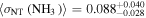 $\langle {\sigma }_{\mathrm{NT}}\,({\mathrm{NH}}_{3}\,)\rangle ={0.088}_{-0.028}^{+0.040}$