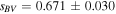${s}_{{BV}}=0.671\pm 0.030$