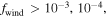 ${f}_{\mathrm{wind}}\gt {10}^{-3},{10}^{-4},$