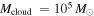 ${M}_{\mathrm{cloud}}\,={10}^{5}\,{M}_{\odot }$