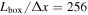 ${L}_{\mathrm{box}}/{\rm{\Delta }}x=256$