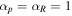 ${\alpha }_{p}={\alpha }_{R}=1$