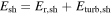 ${E}_{\mathrm{sh}}={E}_{{\rm{r}},\mathrm{sh}}+{E}_{\mathrm{turb},\mathrm{sh}}$