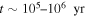 $t\sim {10}^{5}\mbox{--}{10}^{6}\,\ \mathrm{yr}$