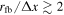 ${r}_{\mathrm{fb}}/{\rm{\Delta }}x\gtrsim 2$