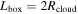 ${L}_{\mathrm{box}}=2{R}_{\mathrm{cloud}}$