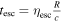 ${t}_{\mathrm{esc}}={\eta }_{\mathrm{esc}}\tfrac{R}{c}$