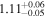 ${1.11}_{-0.05}^{+0.06}$