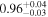 ${0.96}_{-0.03}^{+0.04}$