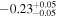 $-{0.23}_{-0.05}^{+0.05}$