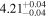 ${4.21}_{-0.04}^{+0.04}$