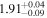${1.91}_{-0.09}^{+0.04}$