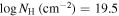 ${\mathrm{log}}\,{N}_{{\rm{H}}}\,({\mathrm{cm}}^{-2})=19.5$