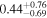 ${0.44}_{-0.69}^{+0.76}$