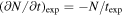 ${\left(\partial N/\partial t\right)}_{\exp }=-N/{t}_{\exp }$