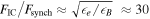 ${F}_{\mathrm{IC}}/{F}_{\mathrm{synch}}\approx \sqrt{{\epsilon }_{e}/{\epsilon }_{B}}\,\approx 30$