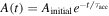 $A(t)={A}_{\mathrm{initial}}{e}^{-t/{\tau }_{\mathrm{acc}}}$