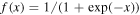 $f(x)=1/(1+\exp (-x))$