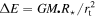 ${\rm{\Delta }}E={{GM}}_{\bullet }{R}_{\star }/{r}_{{\rm{t}}}^{2}$