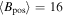 $\left\langle {B}_{\mathrm{pos}}\right\rangle =16$