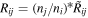 ${R}_{{ij}}={({n}_{j}/{n}_{i})}^{* }\tilde{{R}_{{ij}}}$