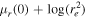${\mu }_{r}(0)+\mathrm{log}({r}_{e}^{2})$
