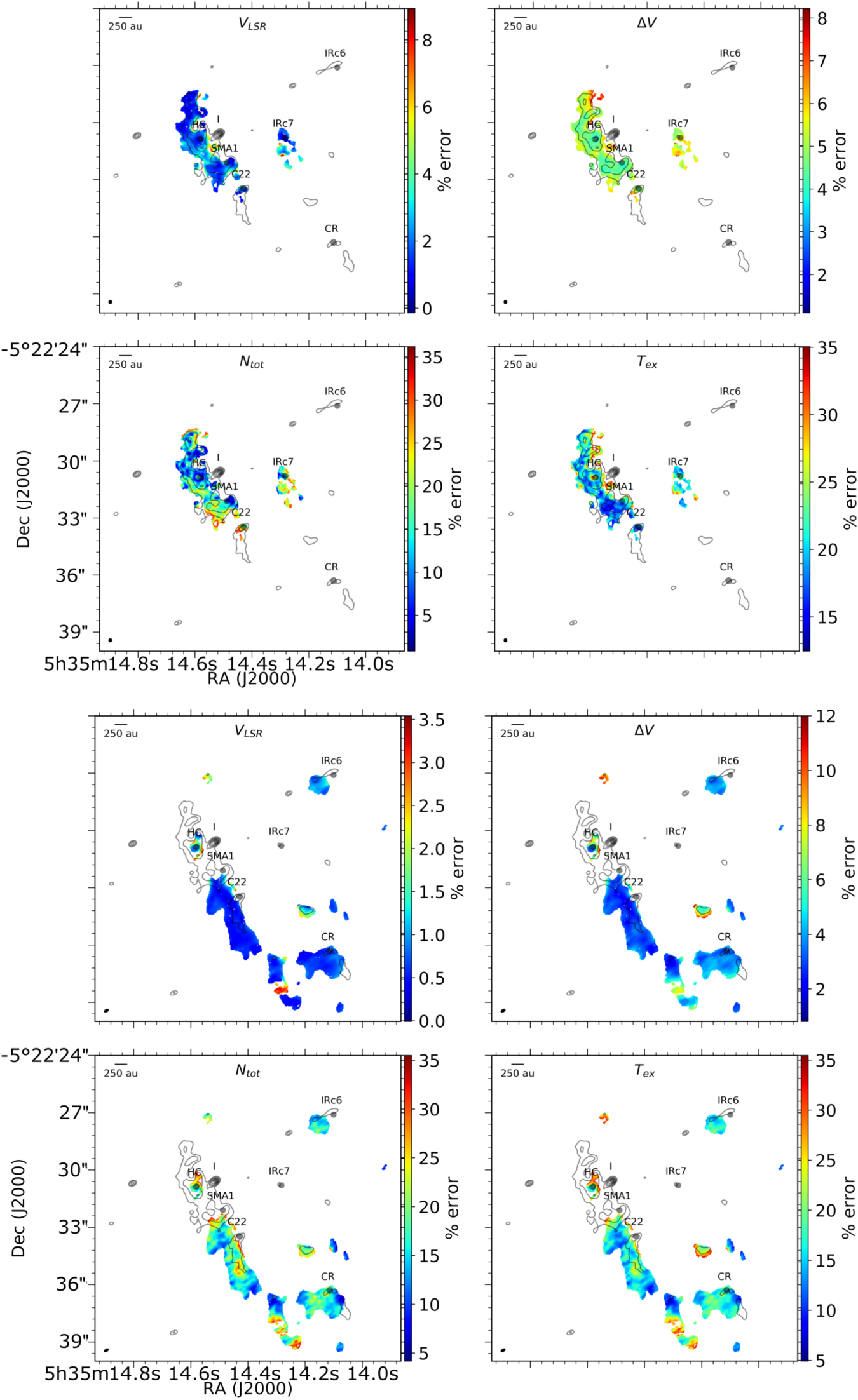 Mapping Physical Parameters in Orion KL at High Spatial Resolution -  IOPscience