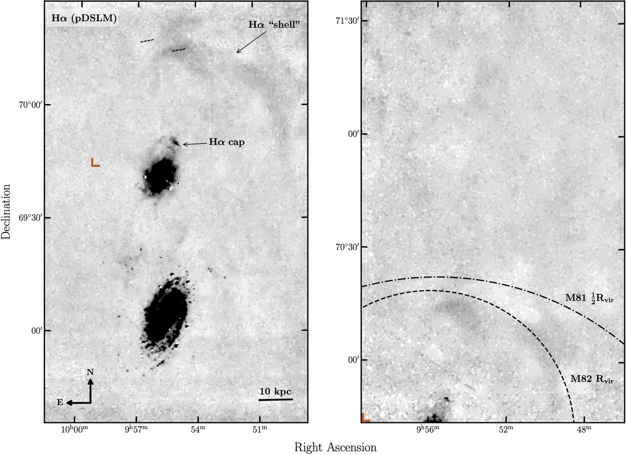 A Giant Shell of Ionized Gas Discovered near M82 with the