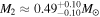 ${M}_{2}\approx {0.49}_{-0.10}^{+0.10}{M}_{\odot }$