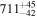 ${711}_{-42}^{+45}$