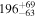 ${196}_{-63}^{+69}$