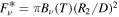 ${F}_{\nu }^{* }=\pi {B}_{\nu }{(T)({R}_{2}/D)}^{2}$