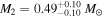 ${M}_{2}={0.49}_{-0.10}^{+0.10}\,{M}_{\odot }$