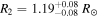 ${R}_{2}={1.19}_{-0.08}^{+0.08}\,{R}_{\odot }$