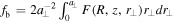 ${f}_{{\rm{b}}}=2{a}_{\perp }^{-2}{\int }_{0}^{{a}_{\perp }}F\left(R,z,{r}_{\perp }\right){r}_{\perp }{{dr}}_{\perp }$