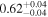 ${0.62}_{-0.04}^{+0.04}$