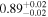 ${0.89}_{-0.02}^{+0.02}$