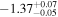 $-{1.37}_{-0.05}^{+0.07}$
