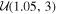 ${ \mathcal U }(1.05,3)$