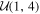 ${ \mathcal U }(1,4)$