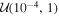 ${ \mathcal U }({10}^{-4},1)$