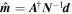 $\hat{{\boldsymbol{m}}}={{\boldsymbol{A}}}^{\dagger }{{\boldsymbol{N}}}^{-1}{\boldsymbol{d}}$